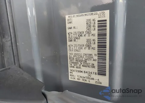 2021 Nissan Rogue Sl Intelligent Awd z USA, uszkodzony, nr VIN 5N1AT3CB0MC843478